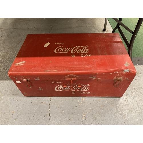 125 - A LARGE RED COCA-COLA COOL BOX