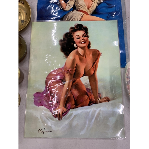 129 - SEVEN VINTAGE PIN-UP GIRL PRINTS BY THE FRENCH ARTIST GIL ELVGREN