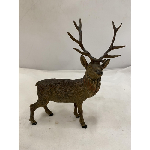 137 - A GOLD PAINTED AUSTRIAN STAG FIGURE