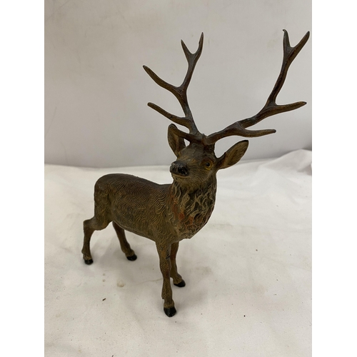 137 - A GOLD PAINTED AUSTRIAN STAG FIGURE