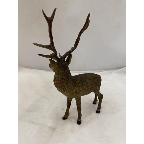 137 - A GOLD PAINTED AUSTRIAN STAG FIGURE