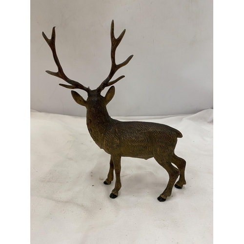 137 - A GOLD PAINTED AUSTRIAN STAG FIGURE