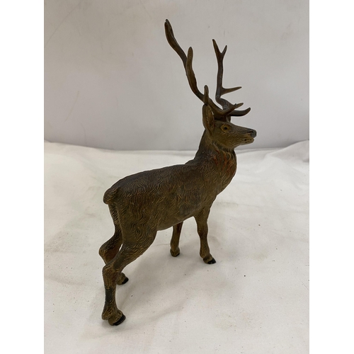 137 - A GOLD PAINTED AUSTRIAN STAG FIGURE