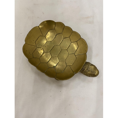 143 - A VINTAGE BRASS TURTLE DISH