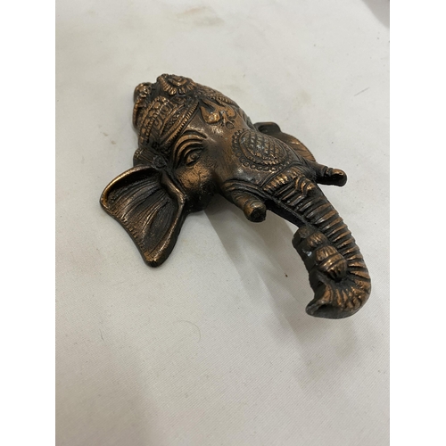 144 - A BRONZE GANESHA SCULPTURE