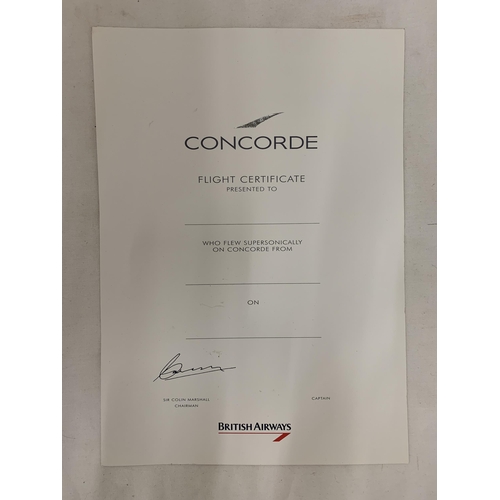 163 - A FOLDER CONTAINING CONCORDE ITEMS