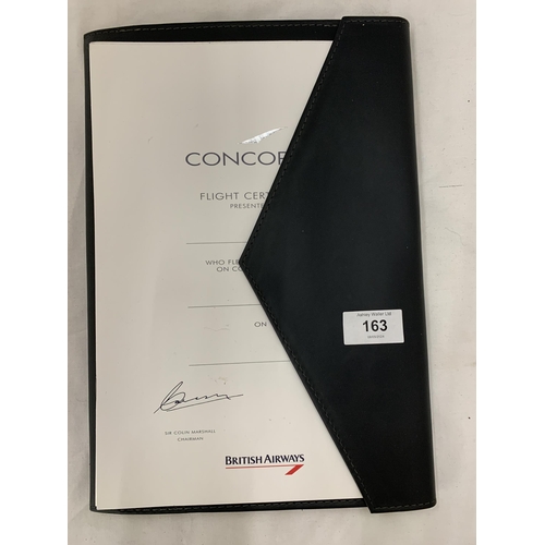 163 - A FOLDER CONTAINING CONCORDE ITEMS