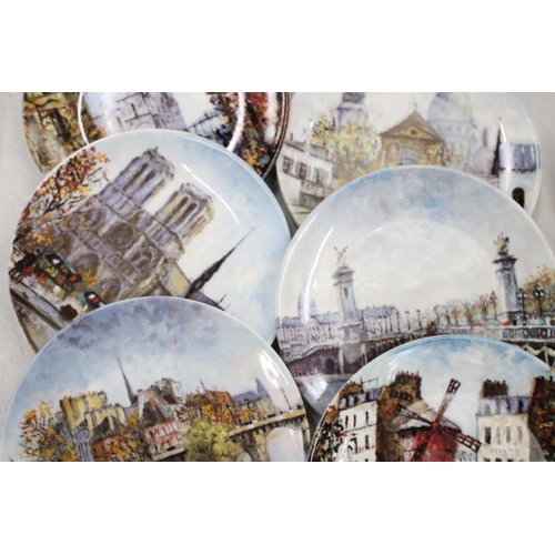 208 - A COLLECTION OF 9 LIMOGES, LIMITED EDITION CABINET PLATES, WITH FRENCH IMAGES