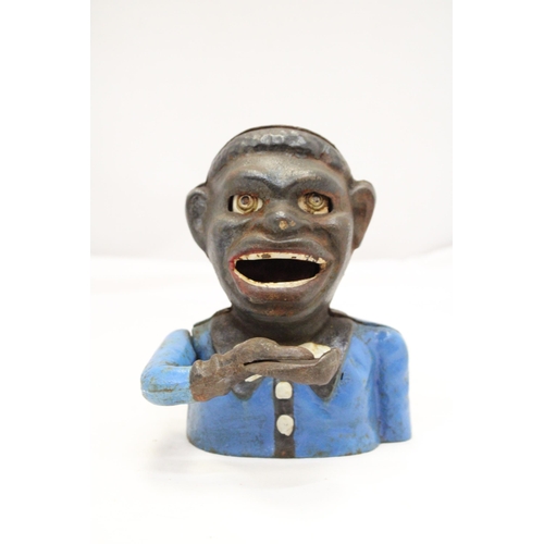 225 - A VINTAGE CAST IRON AFRICAN AMERICAN MECHANICAL BANK