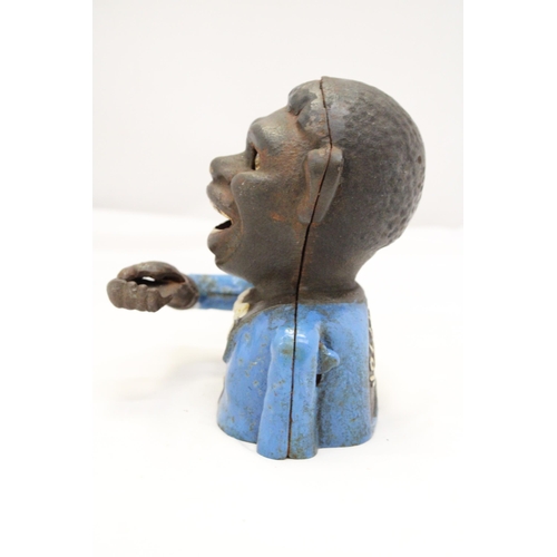 225 - A VINTAGE CAST IRON AFRICAN AMERICAN MECHANICAL BANK