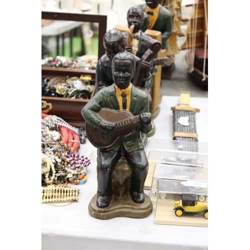 228 - FIVE LARGE HARLEM JAZZ BAND FIGURES - TALLEST APPROXIMATELY 36CM