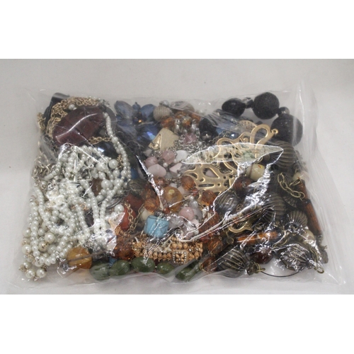 248 - A BAG OF VINTAGE COSTUME JEWELLERY