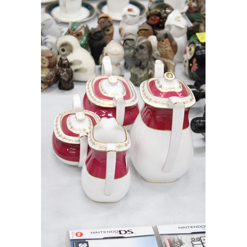 254 - A SPODE BONE CHINA COFFEE SET COMPRISING OF A COFFEE POT, JUG, LIDDED CREAM AND SUGAR