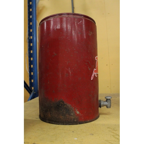 258 - A VINTAGE MOBIL OIL DRUM