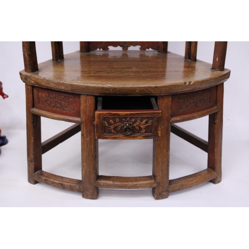 397 - A CHINESE ELM CARVED CHILDS CHAIR