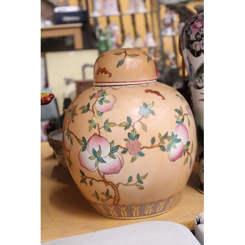 413 - A LARGE ORIENTAL GINGER JAR - APPROX 32 CM