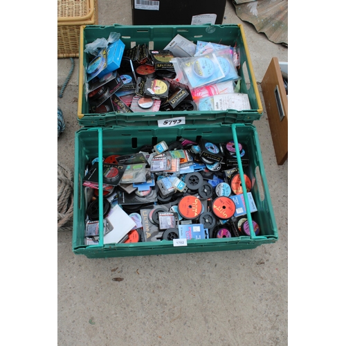 1702 - A LARGE QUANTITY OF AS NEW AND PACKAGED FISHING LINE