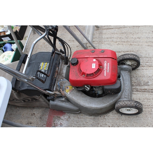 1719 - A HONDA HR1950 PETROL LAWN MOWER WITH GRASS BOX