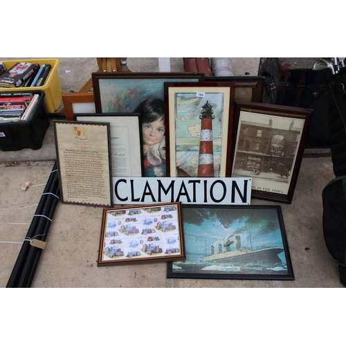 1968 - AN ASSORTMENT OF FRAMED PRINTS AND PICTURES