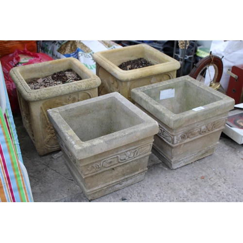 1990 - TWO PAIRS OF CONCRETE PLANTERS