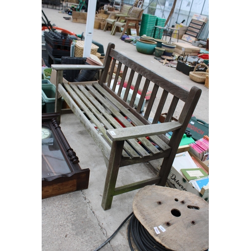 1993 - A WOODEN TWO SEATER GARDEN BENCH