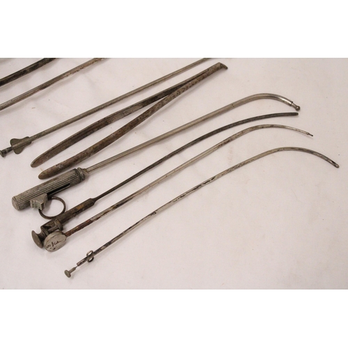 296 - NINE VINTAGE VETERINARY INSTRUMENTS