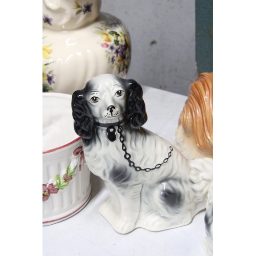 1277 - A LARGE CERAMIC MODEL OF A PEKINESE DOG, HEIGHT 25CM, LENGTH 38CM