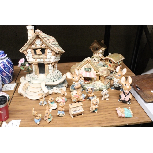 1280 - A LARGE COLLECTION OF PENDELFIN TO INCLUDE HOUSES, A ROMANY CARAVAN, FIGURES, ETC