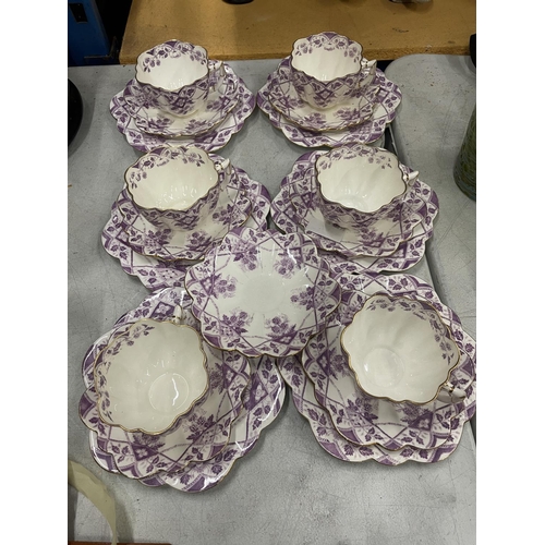 45 - A SET OF SIX FOLEY TRIOS AND A SPARE SAUCER PATTERN BLACKBERRIES NO. 233180