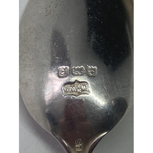 482 - TWO HALLMARKED BIRMINGHAM SILVER SPOONS GROSS WEIGHT 25.7 GRAMS