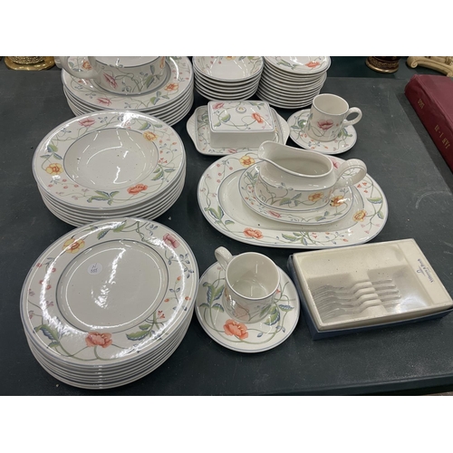 101A - VARIOUS VILLEROY AND BOSH ALBERTINA DINNERWARE ITEMS TO INCLUDE BOWLS, PLATES, DISHES, FORKS, PLATTE... 