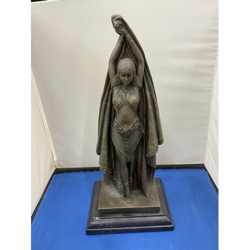 30 - A ART NOUVEAU STYLE BRONZE AFTER DEMETRE CHIPARUS RAMESE'S ENTERTAINER DANCER ART WITH STAMP GARANTI... 