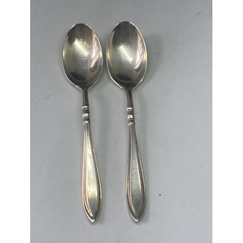 482 - TWO HALLMARKED BIRMINGHAM SILVER SPOONS GROSS WEIGHT 25.7 GRAMS