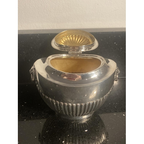 64 - A HALLMARKED BIRMINGHAM SILVER LOOSE TEA CADDY GROSS WEIGHT 210 GRAMS