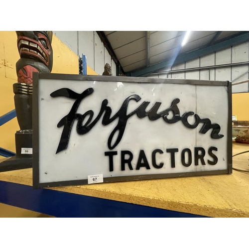 67 - A FERGUSON TRACTORS ILLUMINATED LIGHT BOX  SIGN