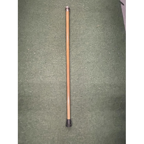 83 - A HALLMARKED SILVER TOPPED WALKING CANE