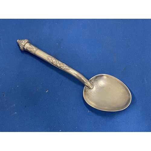 90 - A BELIEVED INDIAN SILVER DESERT SPOON WEIGHT 24.2G