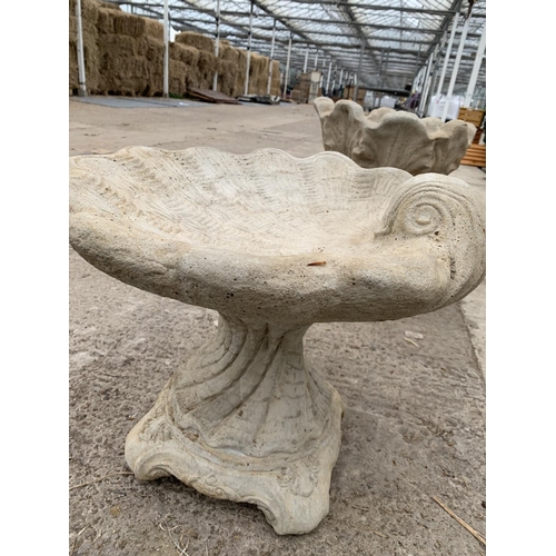 208 - ONE DECORATIVE CONCRETE BIRD BATH APPROX 40CM IN HEIGHT NO VAT