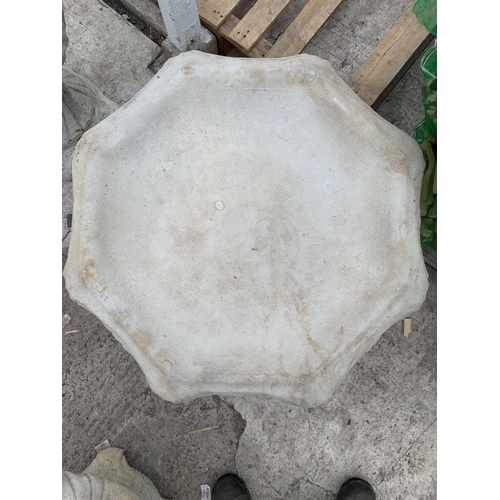 209 - ONE DECORATIVE CONCRETE BIRD BATH APPROX 48CM IN HEIGHT NO VAT