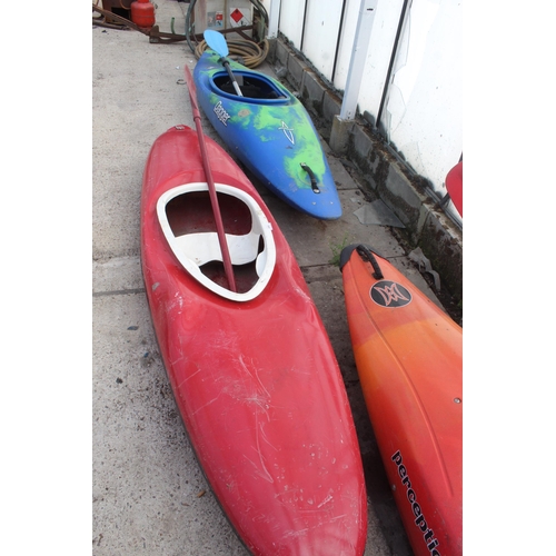 RED CANOE WITH PADDLE, BLUE DAGGER CANOE KAYAK WITH PADDLE, WHIPLASH ...