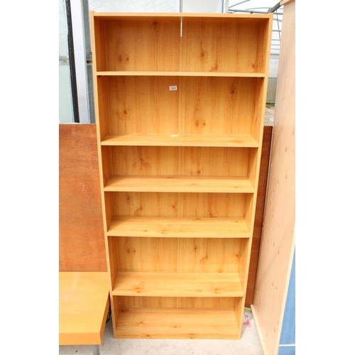 3135 - A PINE EFFECT SIX TIER OPEN BOOKCASE - 31