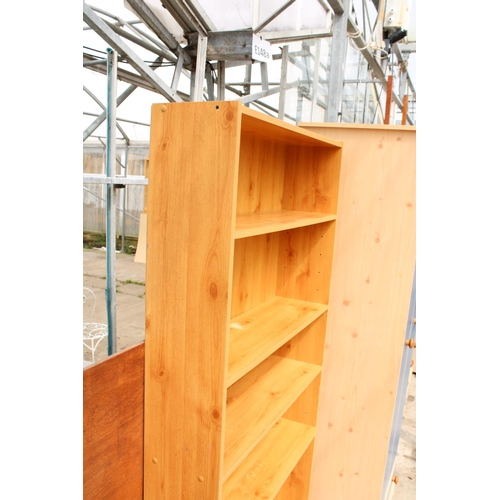 3135 - A PINE EFFECT SIX TIER OPEN BOOKCASE - 31