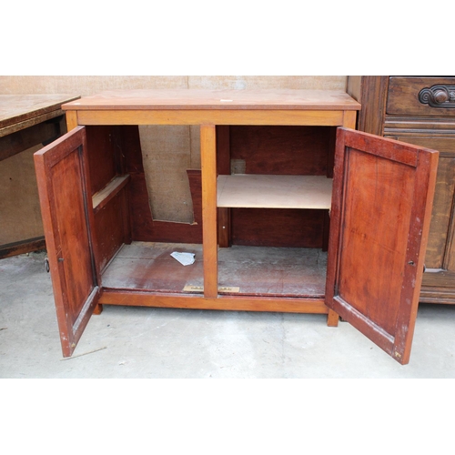 3152 - A TWO DOOR TEAK CABINET 36