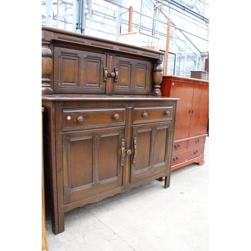 3157 - AN ERCOL BLUE LABEL COURT CUPBOARD - 48