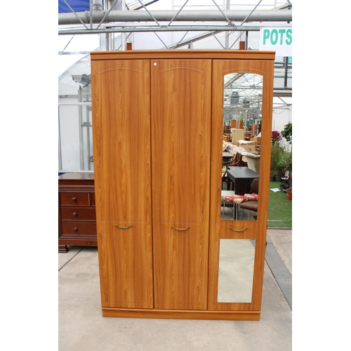 3162 - AN ALSTONS THREE DOOR MIRRORED WARDROBR