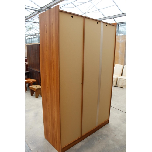 3162 - AN ALSTONS THREE DOOR MIRRORED WARDROBR