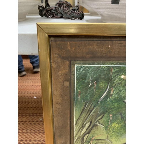 411 - TWO FRAMED CHINESE SILK PICTURES