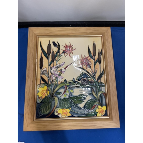 20 - A MOORCROFT FRAMED PLAQUE RUNNYMEAD (NICOLA STANLEY) 2015