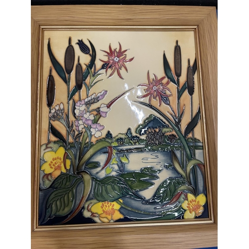 20 - A MOORCROFT FRAMED PLAQUE RUNNYMEAD (NICOLA STANLEY) 2015