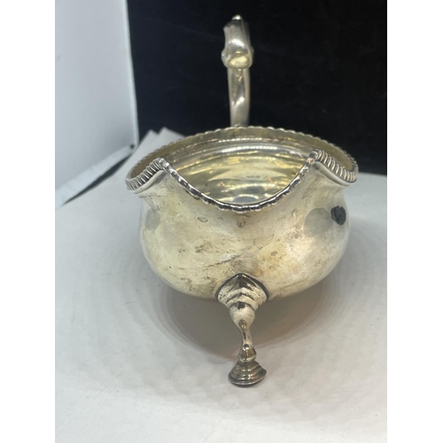 53 - A BOODLE AND DUNTHORNE HALLMARKED CHESTER SILVER SAUCE BOAT GROSS WEIGHT 145.1 GRAMS